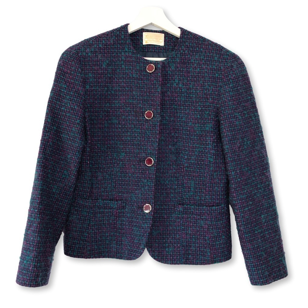 Pendleton Wool Tweed Blazer Purple Size 8